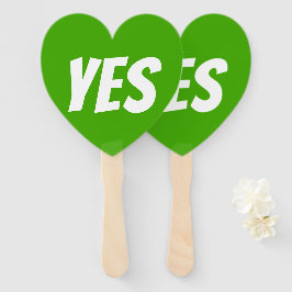 Abanico Sí, ambos lados firmantes de juego de prueba verde