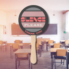 Abanico Silencio, por favor, firma personizable