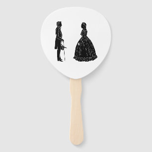 Abanico silueta de abraham lincoln mary todd lincoln