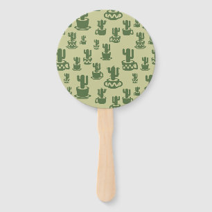 Abanico Silueta de cactus suculenta en tazas y macetas
