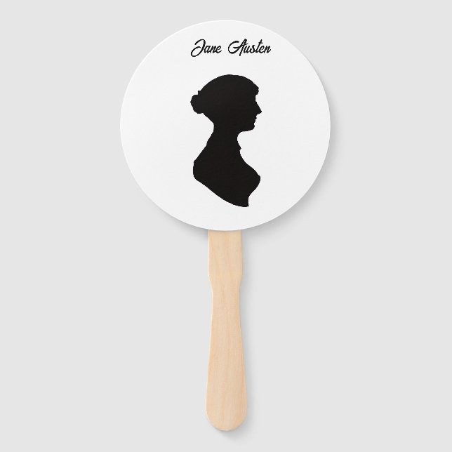 Abanico Silueta y citas de Jane Austen (Anverso)