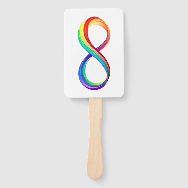 Abanico Símbolo infinito arcoiris en capas (Anverso)