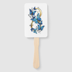 Abanico Símbolo infinito de mariposas Morpho azules