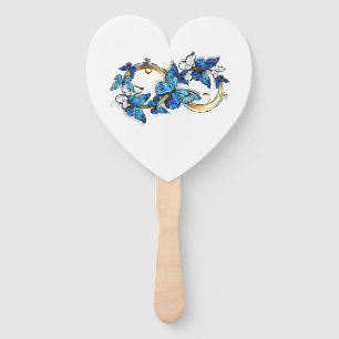 Abanico Símbolo infinito de mariposas Morpho azules