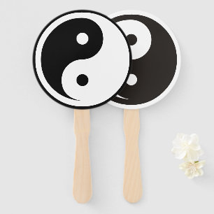 Abanico Símbolo Yin Yang - diseño de tatuajes sólidos 1+2
