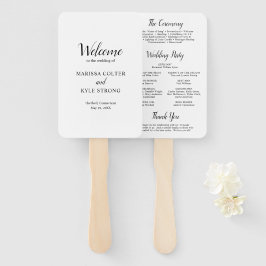 Abanico Simple Black White Modern Elegant Wedding