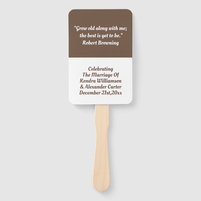 Abanico Simple cita de amor Inspiradora Boda matrimonio (Anverso)