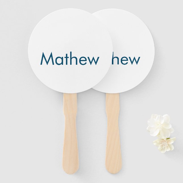 Abanico simple initial letter monogram add your name lett  (Anverso y reverso)