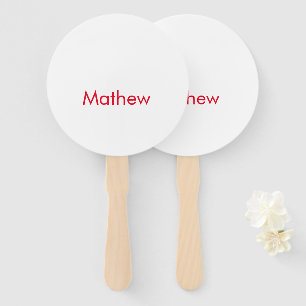 Abanico simple letra inicial monograma añada su nombre