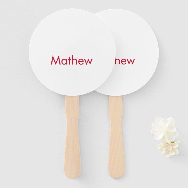 Abanico simple letra inicial monograma añada su nombre (Anverso y reverso)