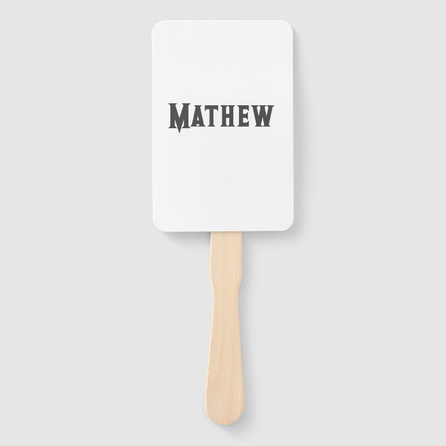 Abanico simple letra inicial monograma añada su nombre (Anverso)