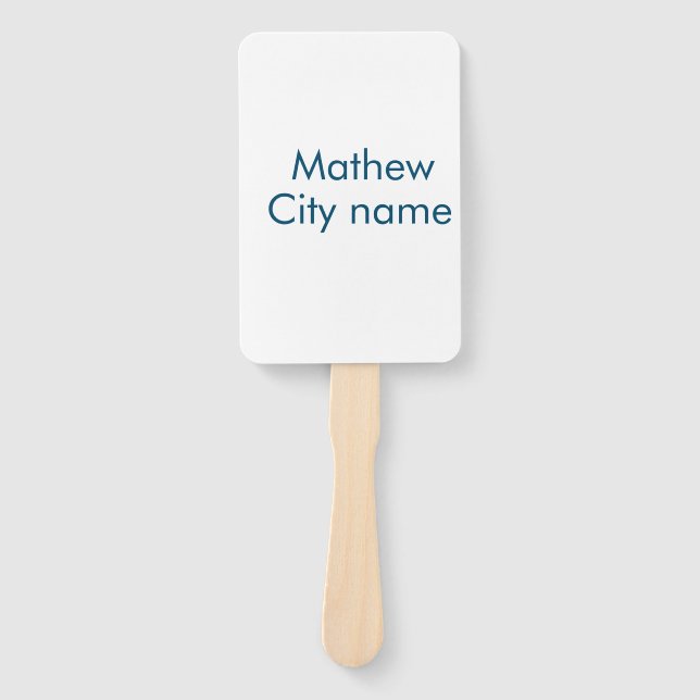 Abanico simple letra inicial monograma añada su nombre (Anverso)