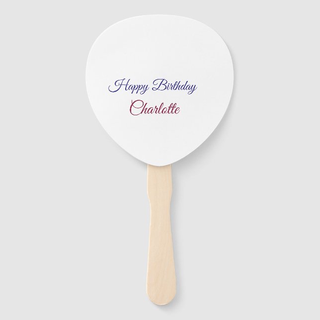 ABANICO SIMPLE MÍNIMO.NOMBRE DE BEBÉ FELIZ CUMPLEAÑOS  (Anverso)