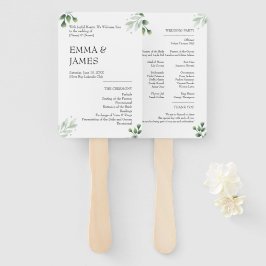 Abanico Simply Greenery Wedding Program Invitation
