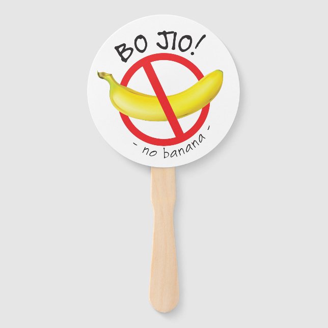 Abanico Singapur: Bo Jio - Sin invitación, sin banana (Anverso)