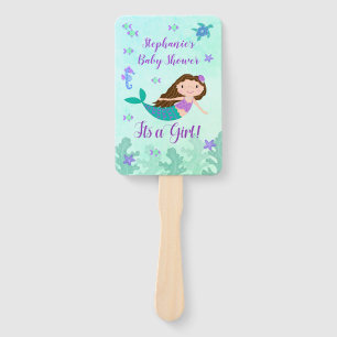 Abanico Sirena Es Un Baby Shower Chica Personalizado