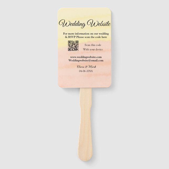 Abanico sitio web del boda agregar código Q R exploración  (Anverso)