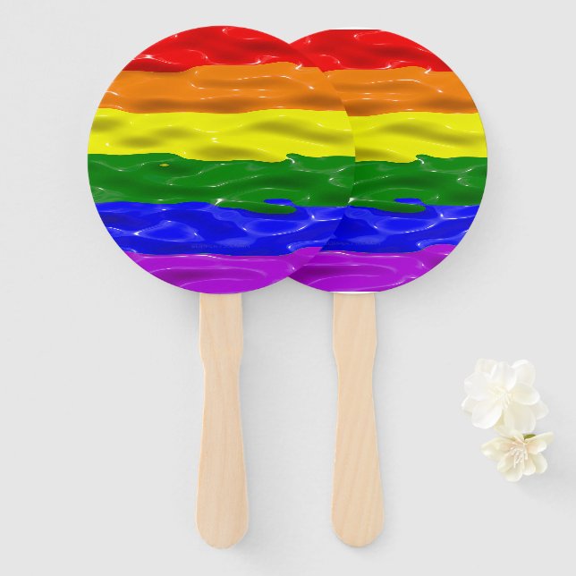 Abanico SlipperyJoe's artistic Colorful gay Pride gifts LG (Anverso y reverso)