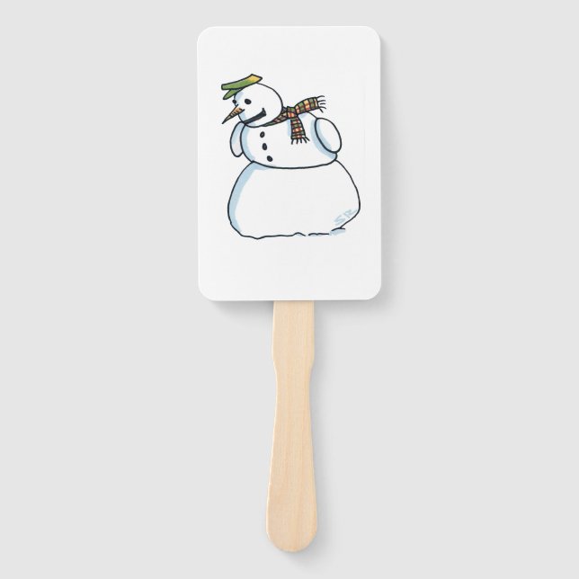 Abanico Snowman rectangle hand fans (Anverso)