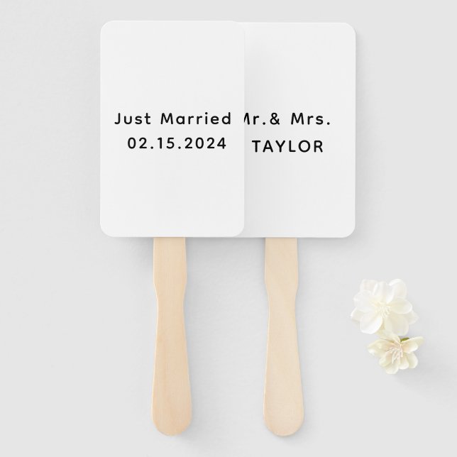 Abanico Solo Casado Sr. y la Sra. | Monograma Boda (Anverso y reverso)