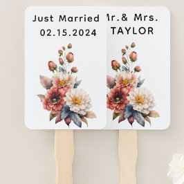 Abanico Solo Casado Sr. y la Sra. | Monograma floral Boda