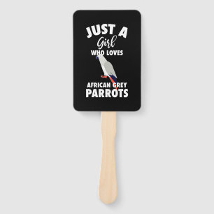 Abanico Solo un Chica que ama el loro gris africano