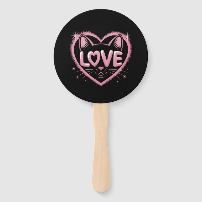 Abanico Sparkling Cat Love (Anverso)