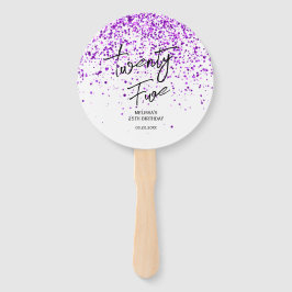 Abanico Sparkling Purple Purpurina White Cualquier Cumplea