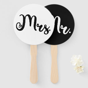Abanico Sr. o la Sra. Modern Minimal Boda Juego
