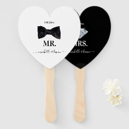 Abanico Sr. y la Sra. Boda Black & White