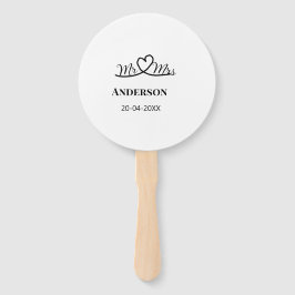 Abanico Sr. y Sra. añada apellido fecha año de boda favor 