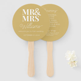 Abanico Sr. y Sra. Elegant Programa Moderno de Bodas Minim