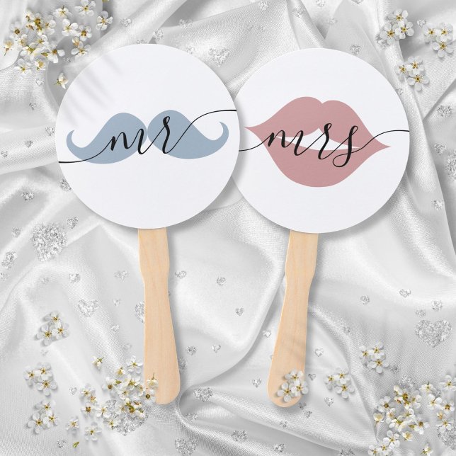 Abanico Sra. Bride o Boda Groom (Mr Mrs Bride or Groom Wedding Game Hand Fan)