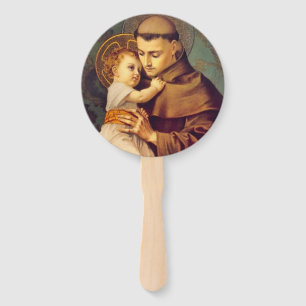 Abanico St Anthony de Padua con el bebé Jesús