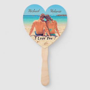 Abanico Su Boda de fotos Hand Fans Custom Name Text