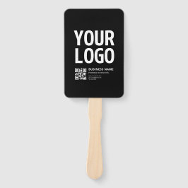 Abanico Su logotipo con código QR editable y texto
