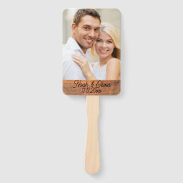 Abanico Su propia foto Rústica Boda de Monograma Compromet