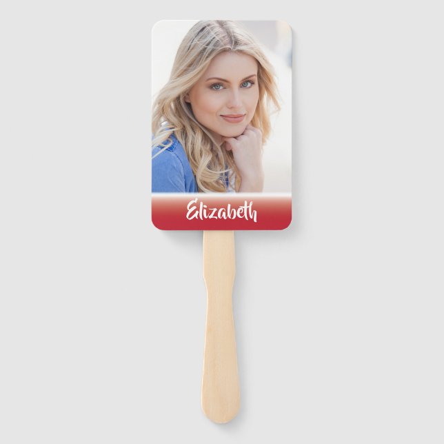 Abanico Su propio ventilador de foto monograma de graduaci (Reverso)