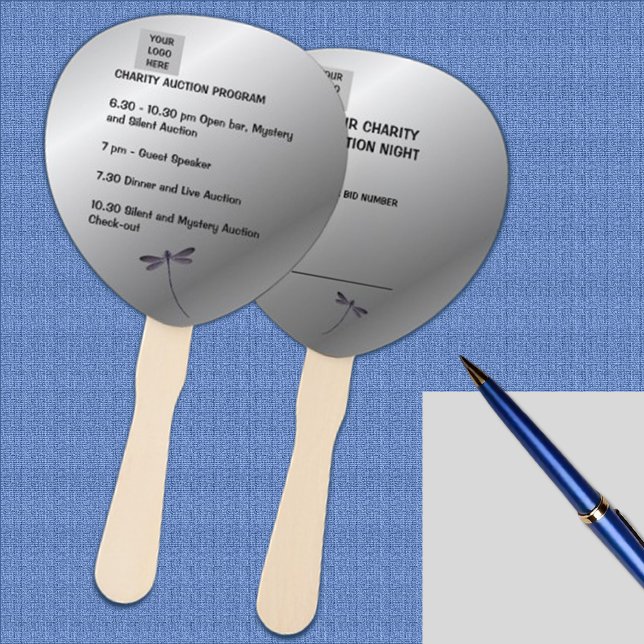 Abanico Subasta de caridad Silver Sheen de lujo (Subido por el creador)