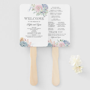 Abanico Suculento Programa de Bodas Vintage con Bloom Flor