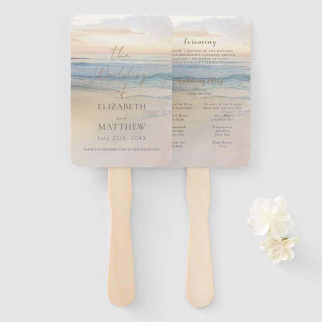 Abanico Sunset Beach Wedding  (Anverso y reverso)