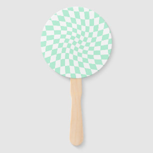 Abanico Tablero de ajedrez retro pastelero de tinta verde