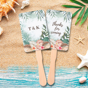 Abanico Tahiti   Boda Floral Tropical Beach Watercolor