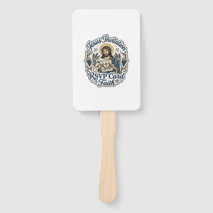 Abanico Tarjeta de respuesta a la invitación de Jesús Tarj