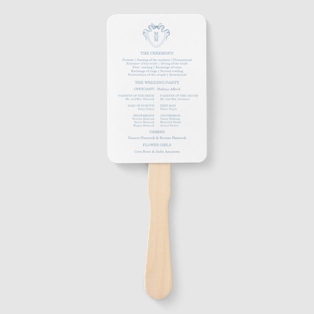 Abanico Tarjetas de detalle de Boda azul dibujadas a mano  (Anverso)