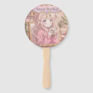 Abanico Té de burbujas Kawaii Heartbeat Chica Anime Estéti
