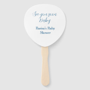 Abanico te veo pronto baby shower azul nombre fecha simple