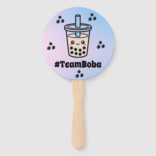 Abanico #TeamBoba No Boba Bubble Tea Boba Gender Reveal (Anverso)