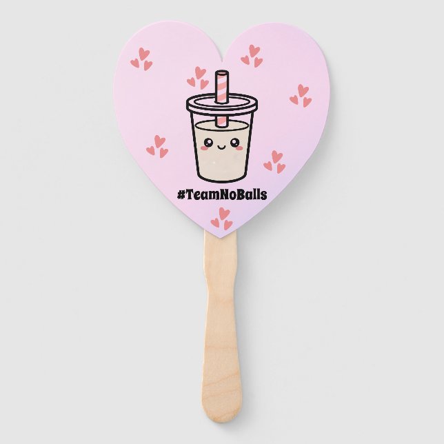 Abanico #TeamNoBalls Balls Bubble Tea Boba Gender Reveal (Anverso)