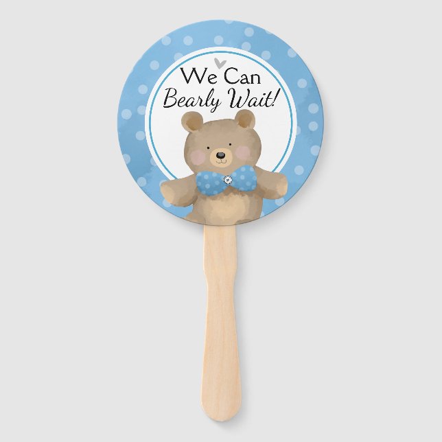 Abanico Teddy Bear Baby Shower Bearly Wait (Anverso)